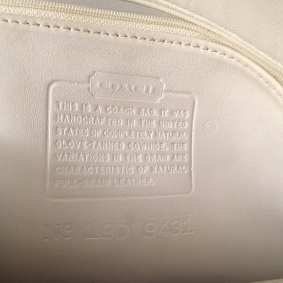 Vintage Coach White Leather Crossbody Adj. Purse - Picture 5 of 15